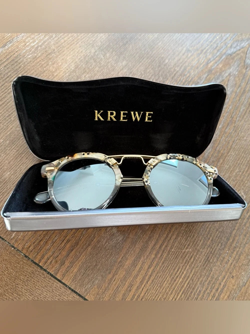 KREWE STL II sunglasses in Leopard/Crystal Acetate